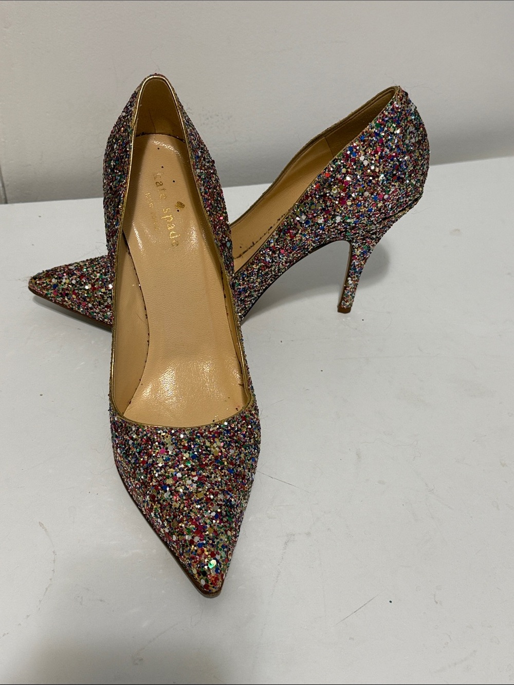 kate spade Multicolor Glitter Pointed Toe Heels